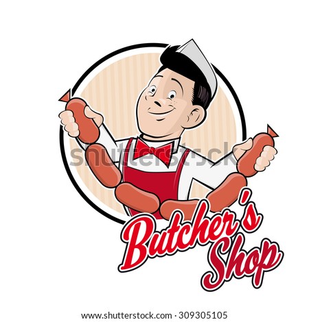 Funny Butchers Shop Sign Stock Vector 309305105 - Shutterstock