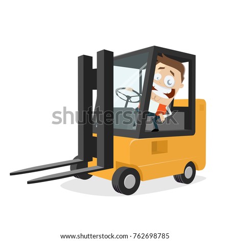 Happy Logistician Forklift Clipart Stock Vector 762698785 ...