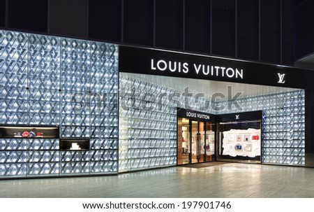 SHANGHAI-JUNE 4, 2014. Louis Vuitton outlet at Lujiazui. Despite Chinaâ��s luxury slowdown LVMH Mo�«t Hennessy Louis Vuitton, the worldâ��s largest luxury conglomerate, saw 8 percent China growth in 2013.