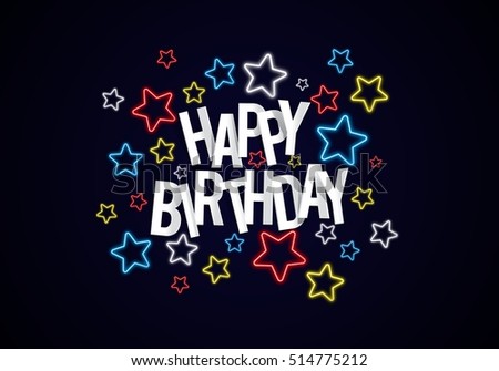 Happy Birthday Card Stars Vector Illustration Stock Vector 156807857 ...