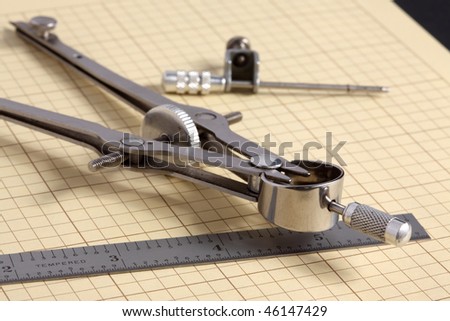 Macro View Mechanical Drafting Compass Spike Stock Photo (Edit Now ...