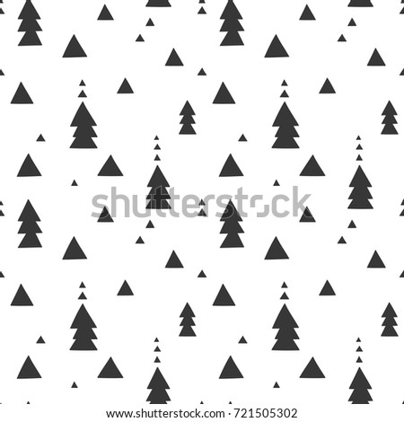 Seamless Repeating Pattern Christmas Trees Triangle Stock Vector ...