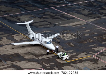 Jetplane at wet apron