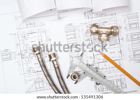 Plumbing And Drawings Are On The Desktop Workspace Engineer Plumbing And Drawings Are On The Desktop Workspace Engineer