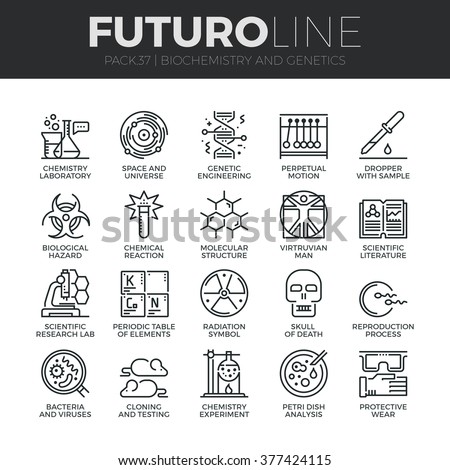 Modern Thin Line Icons Set Biochemistry Stock Vector 377424115 ...