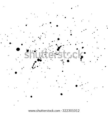 Abstract artistic paint splashes and blots in black and white. Ink splashes background. Black and white texture.