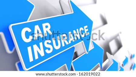 Car Insurance - Business Concept. Blue Arrow with "Car Insurance" Words on a Grey Background. - stock photo