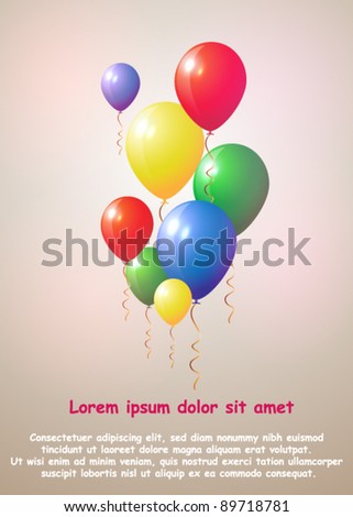Beautiful Vector Balloons Background with Copy-space