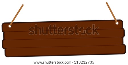 Cartoon Style Wooden Sign Isolated Vector Stock Vector (Royalty Free
