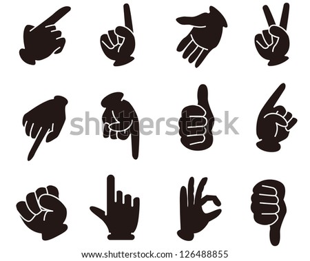 Hand Sign Icons Set Stock Vector (Royalty Free) 126488855 - Shutterstock