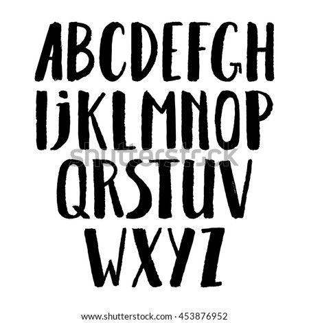 Hand Drawn Vector Alphabet Calligraphy Letters Stock Vector 443500504 ...