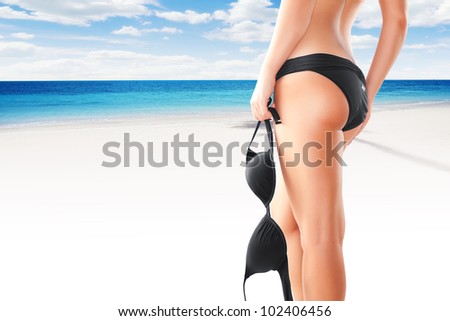 Close up view of nice smooth woman�s legs on color back