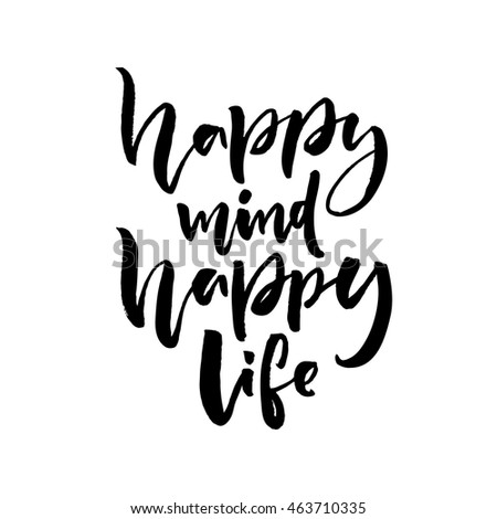 Download Happy Mind Happy Life Positive Saying Stock Vector ...