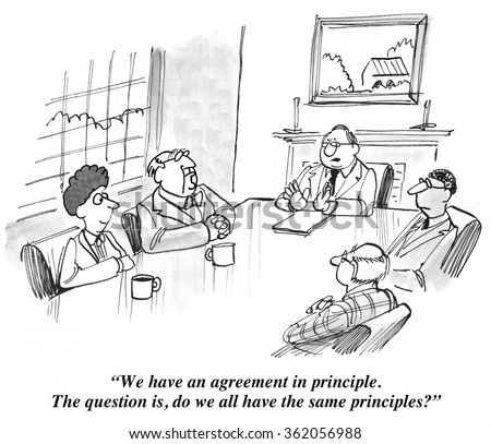 agreement rights meaning Stock Principle Negotiation Have Agreement Cartoon Group