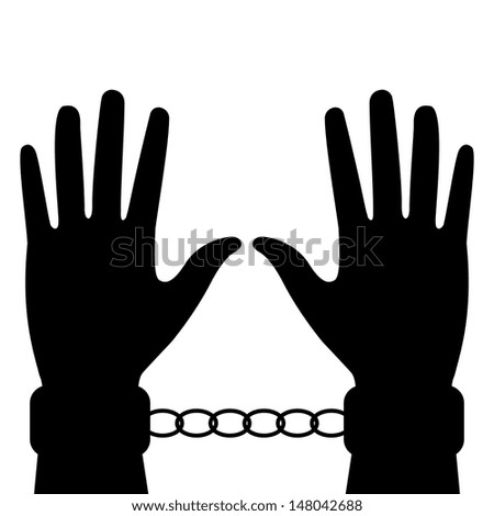 Silhouette Hands Handcuffs Stock Illustration 148042688 - Shutterstock