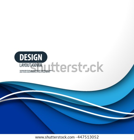 Blue Curve Line Layer Background White Stock Vector 532489354 ...