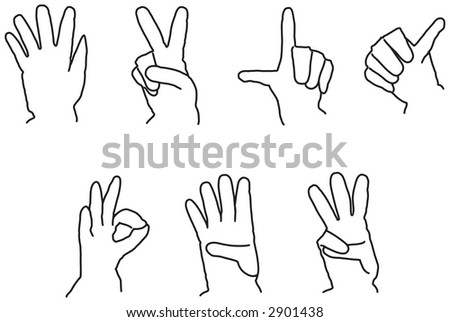 Sign Language Hand Signing Stock Vector 624135 - Shutterstock