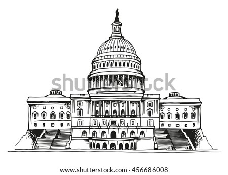 United States Capitol Building Vector Illustration Stock Vector ...