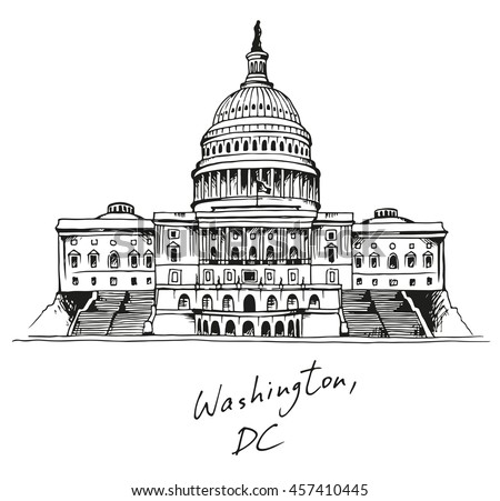 United States Capitol Building Washington Dc Stock Vector 457410445 ...