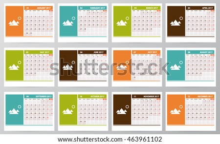 calendar planner for 2017 year with space for photo