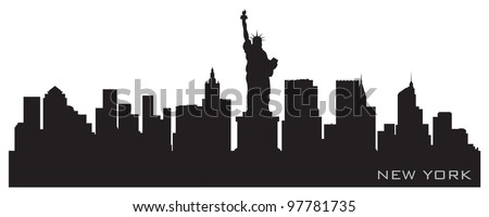 New York Skyline Detailed Vector Silhouette Stock Vector 97781735