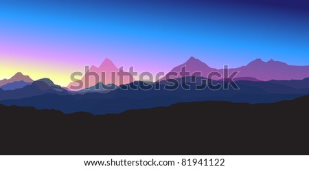 Mountains at sunset