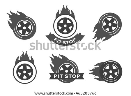 Racing Flat Labels Set Blaze Flash Stock Vector 321210383 - Shutterstock