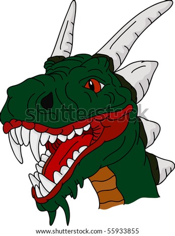 Cartoon Vector Illustration Dragon Head Stock Vector 50524033 ...