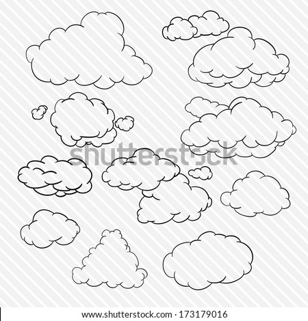 Doodle Collection Hand Drawn Vector Clouds Stock Vector 269381726 ...