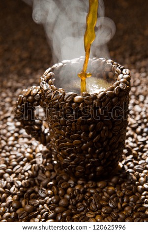 Coffee Cups With Coffee Beans Coffee Cups With Coffee Beans