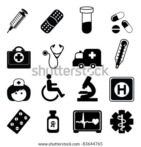 Set Science Icons Silhouettes Stock Vector 85497064 - Shutterstock