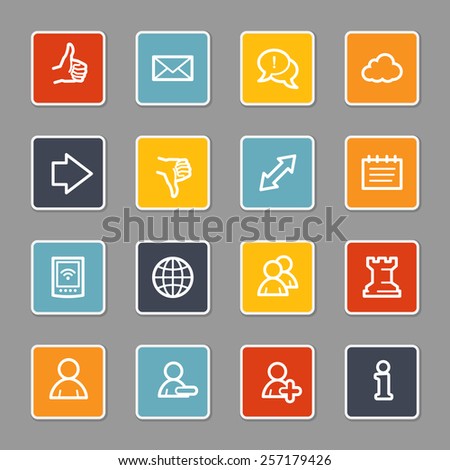 Set Contact Support Thin Line Icons Stock Vector 572377249 - Shutterstock