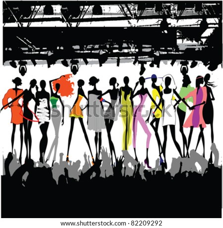 Fashion Show Crowd Vector Fashion Show Crowd Vector