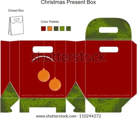 Decorative christmas box with die cut Christmas Ornaments