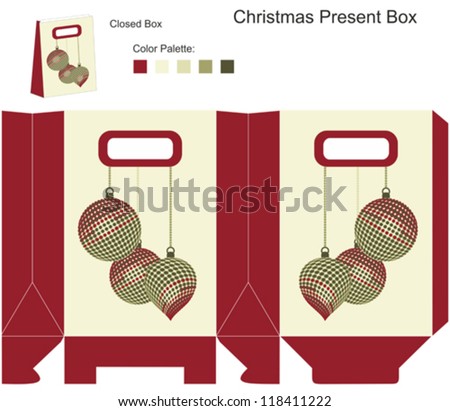 Decorative gift box with Christmas balls