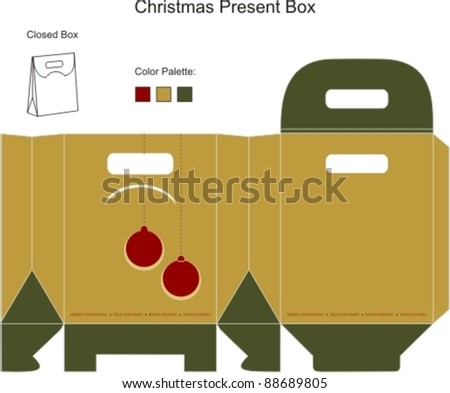 Decorative christmas box with die cut Christmas Ornaments