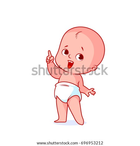 Very Cute Little Baby White Diaper Stock Vector 696953218 - Shutterstock