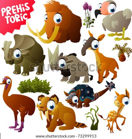 Cute Woodland Jungle Animals Vector Set Stock Vector