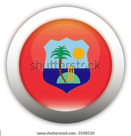 West Indies Cricket Board Flag Aqua Button West Indies Cricket Board Flag Aqua Button