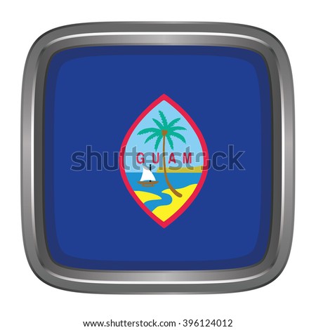 3D Button Flag Of Guam Vector Illustration 3D Button Flag Of Guam Vector Illustration