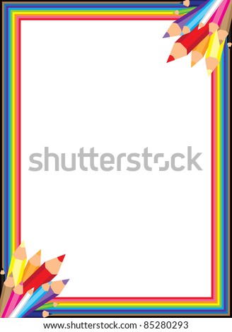 Fun And Colorful Rainbow Pencil Border Fun And Colorful Rainbow Pencil Border