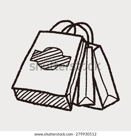 Shopping Bag Doodle Drawing Stock Vector 282769205 - Shutterstock