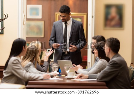 Group Business People Lawyers Meeting Office Stock Photo ...