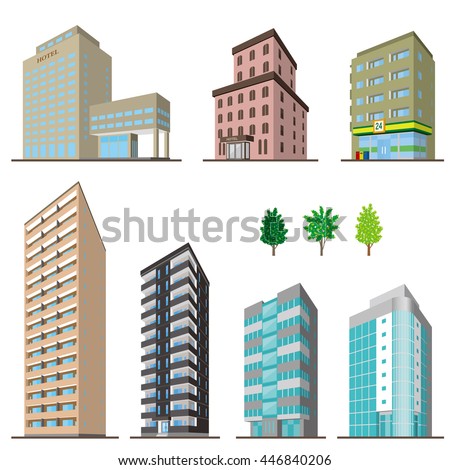 Various Buildings Stock Vector 367982960 - Shutterstock