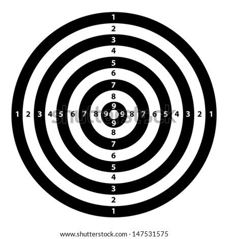 Black White Target Vector Stock Vector 147531575 - Shutterstock