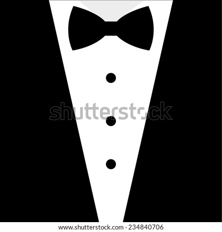 Vector Silhouette Tuxedo Bow Tie Stock Vector 196607435 - Shutterstock