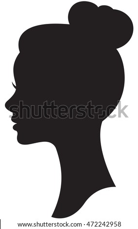 Silhouette Bride Wedding Hairstyle Portrait Profile Stock 