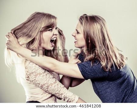 Aggressive Mad Women Fighting Each Other Stock Pto 14 ...