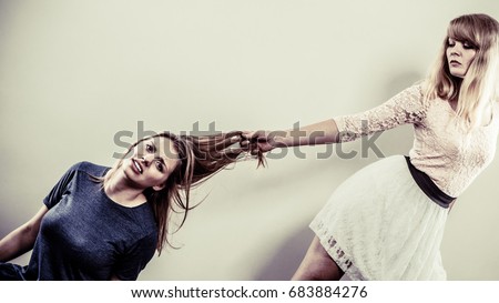 Aggressive Mad Women Fighting Each Other Stock Pto 14 ...