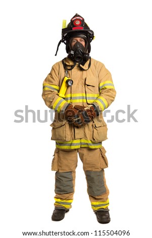 Firefighter Mask Fully Protective Suit On Stock Photo 115505023 ...